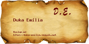 Duka Emília névjegykártya
