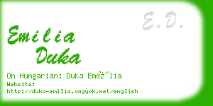 emilia duka business card